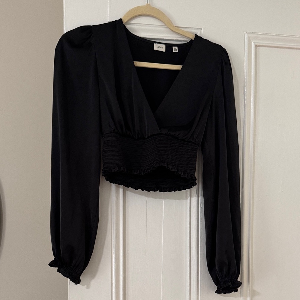 Wilfred Black V-Neck Blouse